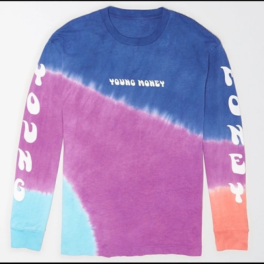 AEO Young Money Tie Dye Long Sleeve Shirt